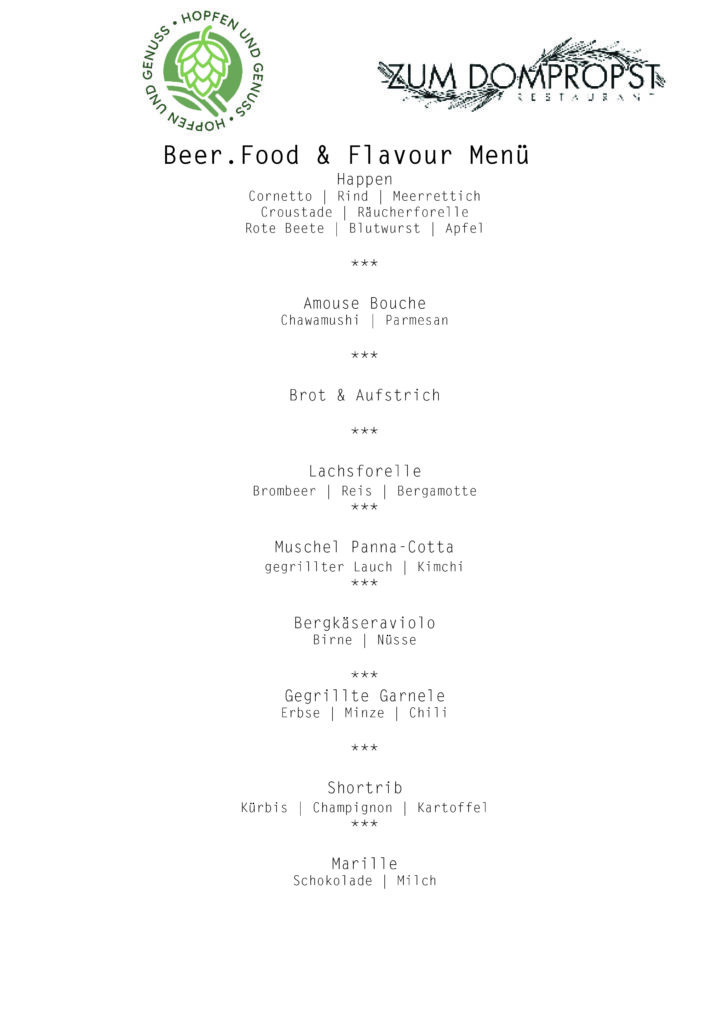 Beer.FoodFlavourVol3 Menue